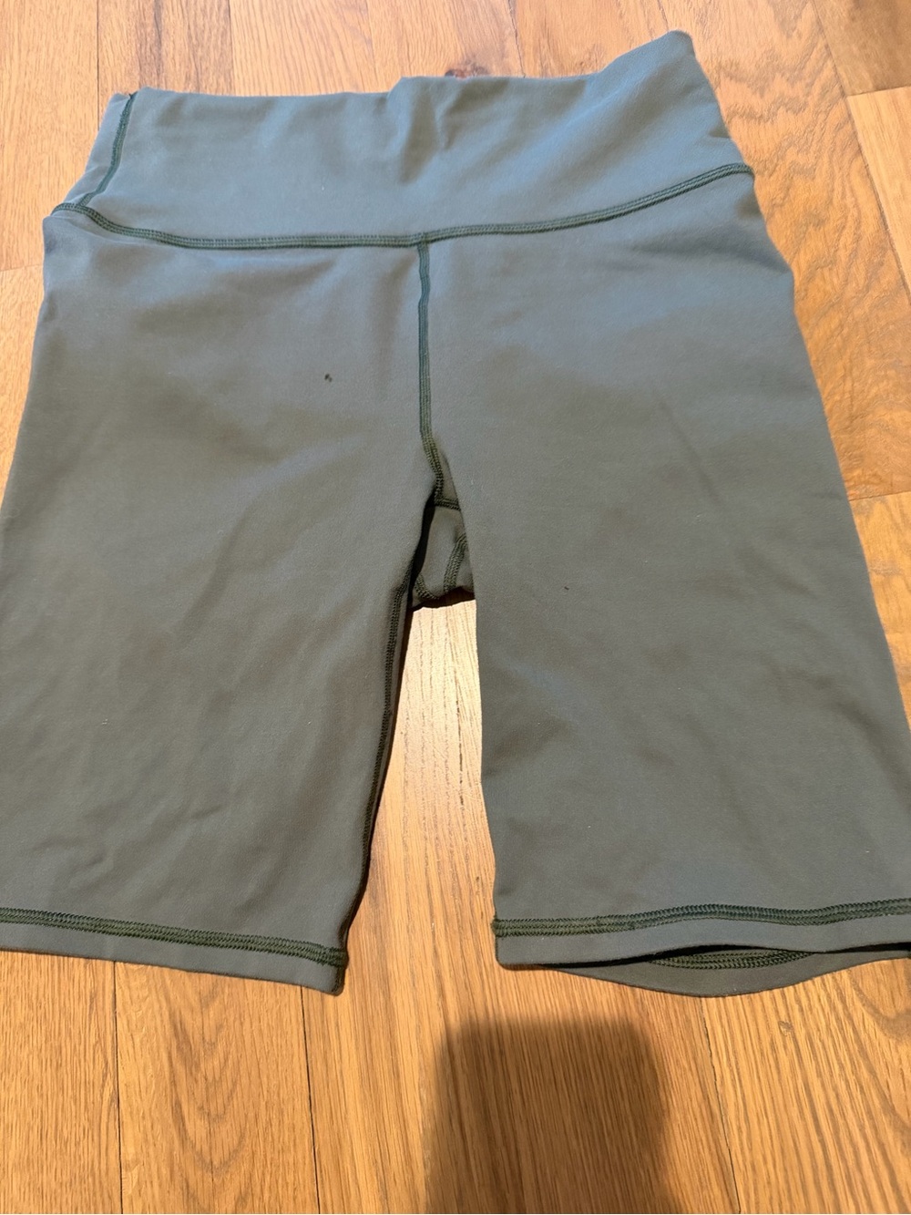 Fabletics Olive Green High-Rise Bike Shorts